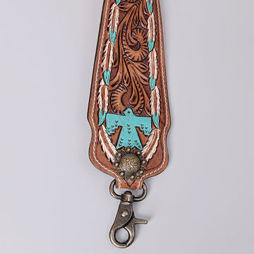American Darling ADSTF166 Hand Tooled Genuine Leather Crossbody Handle Strap For Bags